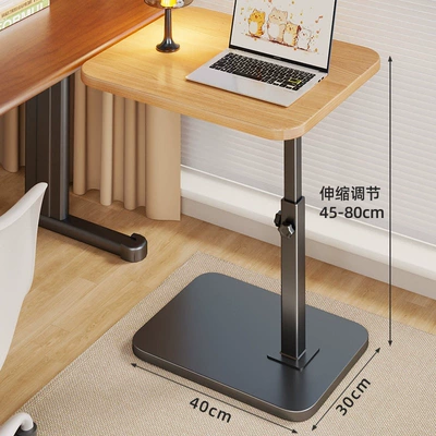 Car-mounted small table, adjustable and foldable for use in Car table board - black-frame-with-natural-wood-surface