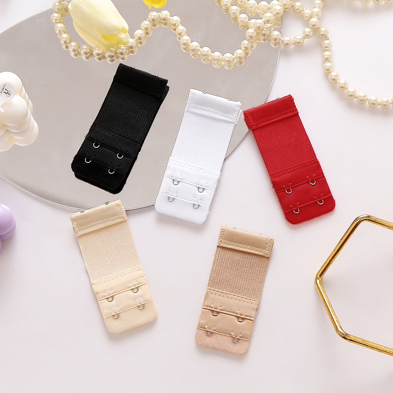Ozina wholesale 2 rows 2 buckles 3.8cm bra elastic extension buckle elastic band two rows two buckles underwear extension buckle