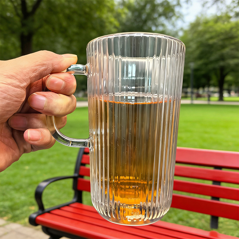 Fabricante vertical taza de cerveza de doble capa ins simple taza de jugo casera taza de café taza de leche de alto valor de vidrio