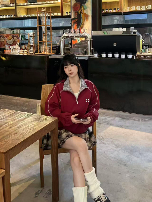厂家直供 秋季美式复古拼接格子设计感休闲外套男女运动情侣夹克|undefined