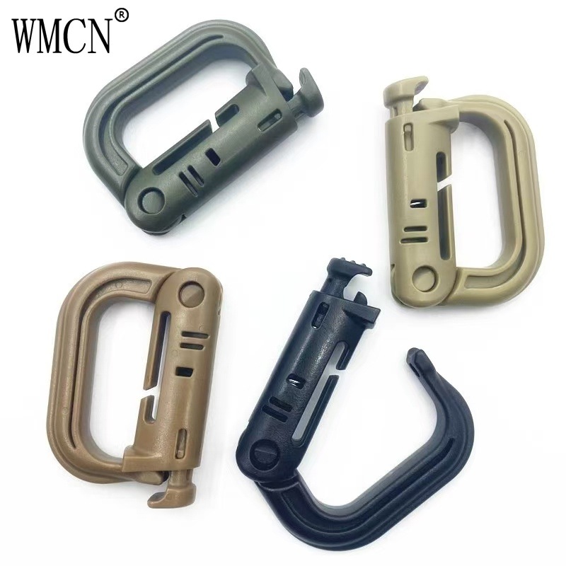 Push-Button Safety Buckle Outdoor Accessories Quick-Release D-Ring Portable Tactical Hook Clip D-Ring Buckle D-Buckle Plastic