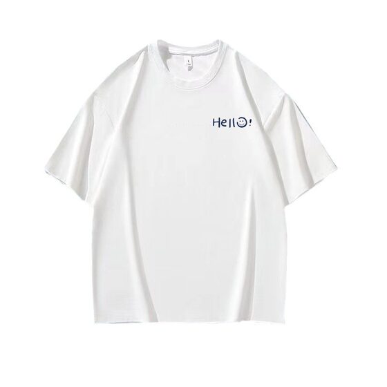 BND Men's Summer Hot Men's T-Shirt Hong Kong Style Ice Silk Short Sleeve Couple's Half Sleeve Live Loose Cool Clothing