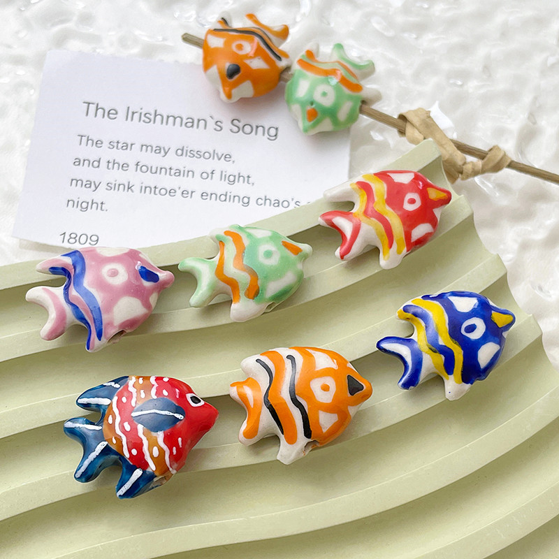 5g Weight Pendant Jewelry Making Type DIY Jewelry Accessories Classification 1 Piece Quantity ceramics Material Fish Pattern Simple Style, IG Style Style 1 Piece Ceramics Fish DIY Jewelry Accessories Pendant 3