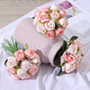 Korean rose hand blooming flowers bride wedding photography props decorative fake flowers simulation 12 small roses