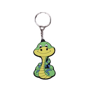 Cartoon 12 Zodiac Snake PVC Keychain Classic Cartoon Zodiac Backpack Pendant Custom Creative Soft Rubber Key Chain