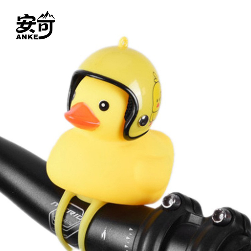 Wind-Breaking Duck Bicycle, Little Duck Bell, Tiktok Yellow Duck with Helmet, Children's Safety Helmet with Horn and Light
