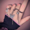 Set, ring, adjustable brand chain, Korean style, simple and elegant design, internet celebrity, on index finger