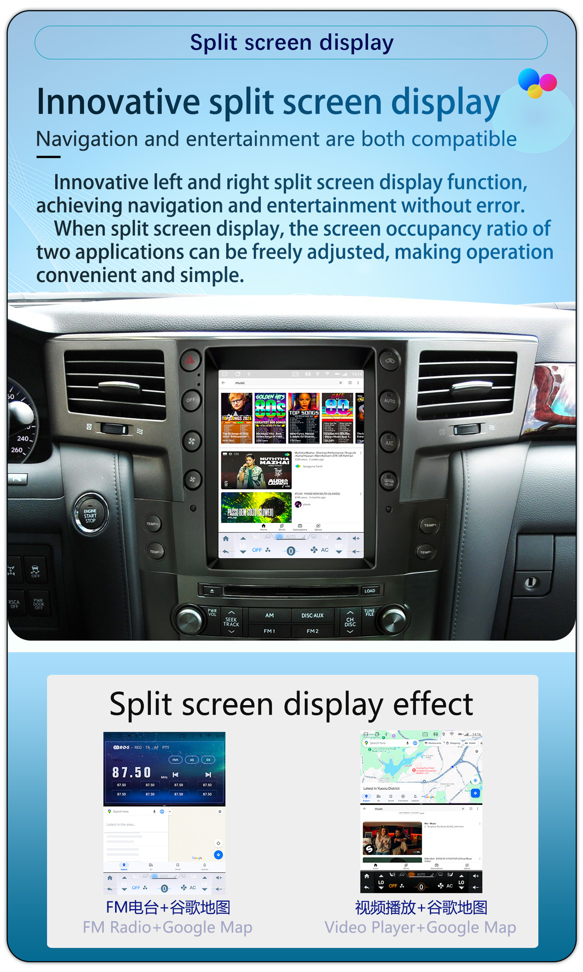Suitable for 07-15 9.7inch Lexus Lx570 Central Control Android Large Vertical Screen Tesla Dvd Navigator