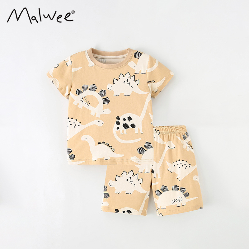 Malwee set de niños de verano nuevo estilo europeo y americano pantalones casuales de manga corta para niños guapo set de dos piezas