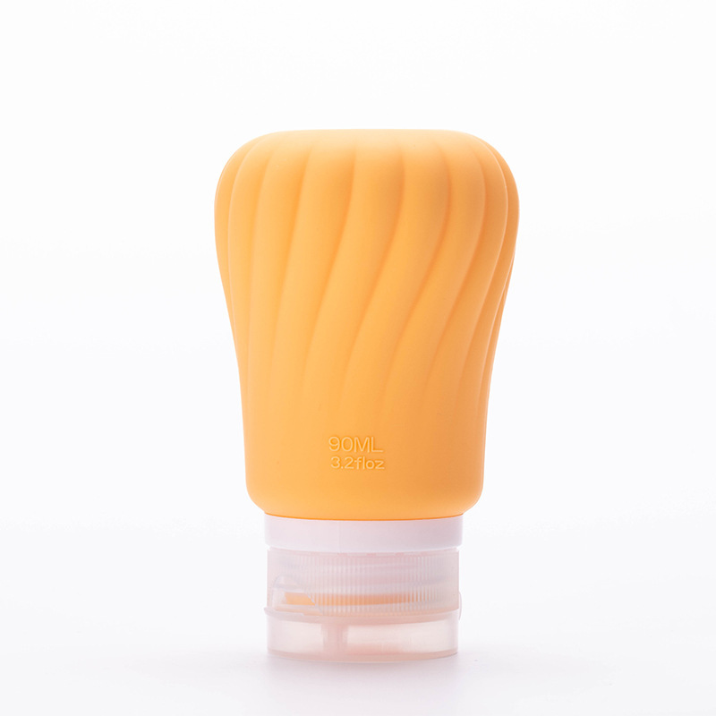 Viaje de silicona botella de 60ml 90ml gran capacidad conjunto de presión a prueba de fugas botella de almacenamiento de cosméticos nueva