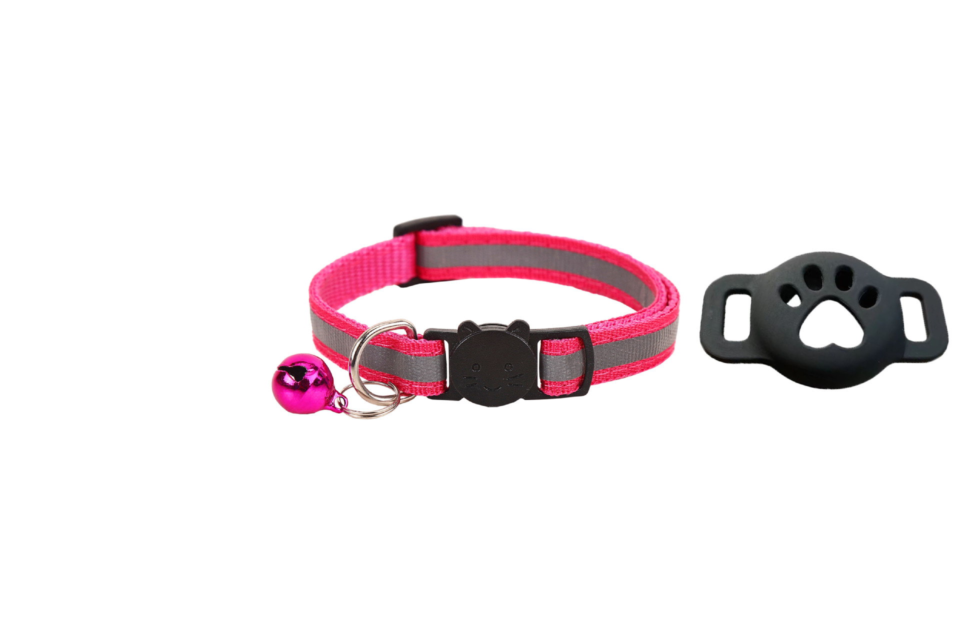 Nuevo collar de gato reflectante Airtag con campana localizador collar de silicona reflectante en stock