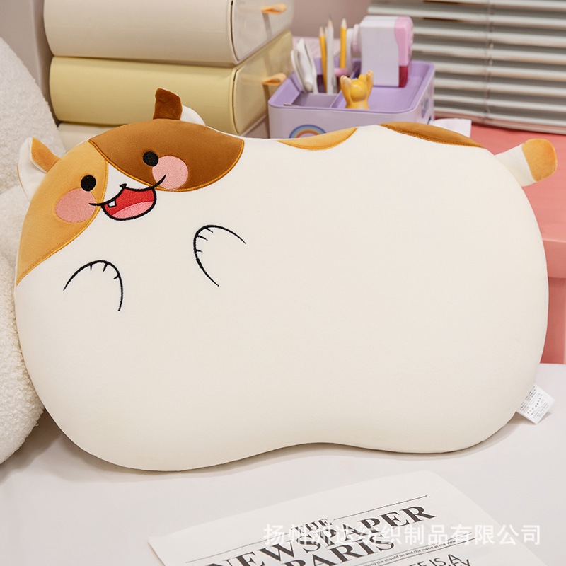 Círculo animado almohada de león marino almohada columna cervical almohada de protección del cuello para dormir almohada única para niños estudiantes dormitorio almohada núcleo