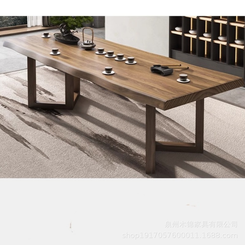 無垢材のティーテーブルとティーシートのセット新しい中国風のホームリビングルームカンフーティーテーブルオフィスティーテーブルティーテーブル|undefined
