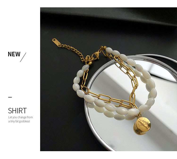 Fashion Geometric Titanium Steel Patchwork Bracelets 1 Piece