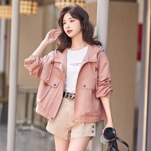 Windbreaker Jacket Women's Short Style 2024 Spring & Fall Spring and Summer Loose and Stylish Age-Reducing Casual Small Work Jacket Top