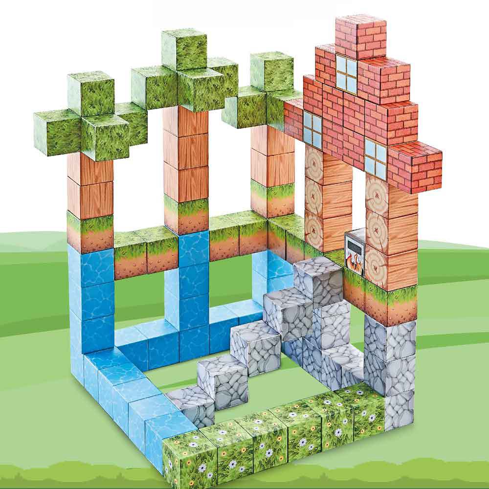 Cross-border Children's Kindergarten Puzzle Toys World Box Build Forest Space Exercise Magnetic Box