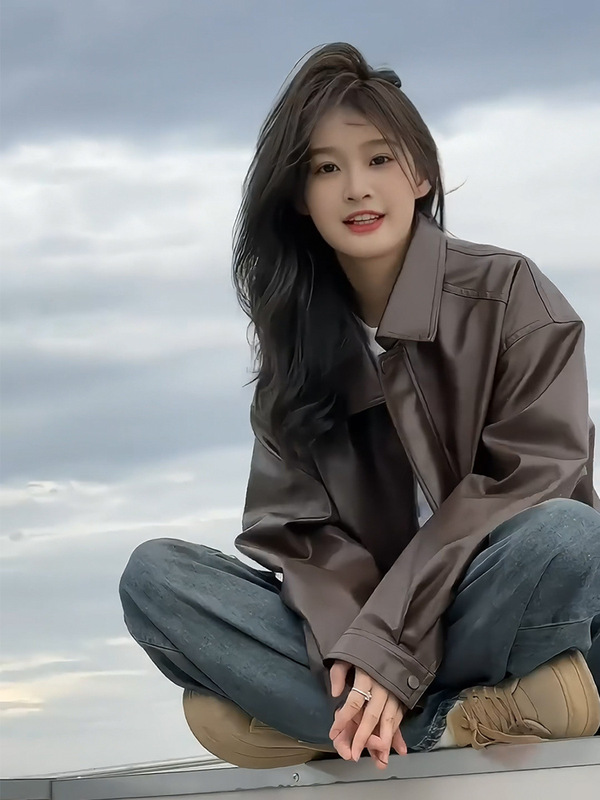 2025 新款秋冬季女装机车短款美拉德穿搭小个子皮夹克 皮衣外套女|undefined