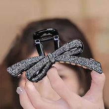 新款满钻蝴蝶结大号复古抓夹高级感发夹女后脑勺气质盘发头饰发卡
