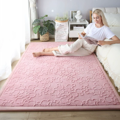 Avtomobil döşəmə paspasları: Mat - mickey-lotus-root-pink-50150cm-22cm-thickening