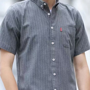 2024 summer new striped short sleeve shirt men's casual half sleeve shirt coat fashion loose fashion handsome