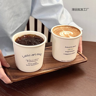 Korean Style Paper Cup Shape Ceramic Hand Cup Super Cute Ceramic Water Cup Coffee Cup Milk Cup Breakfast Cup