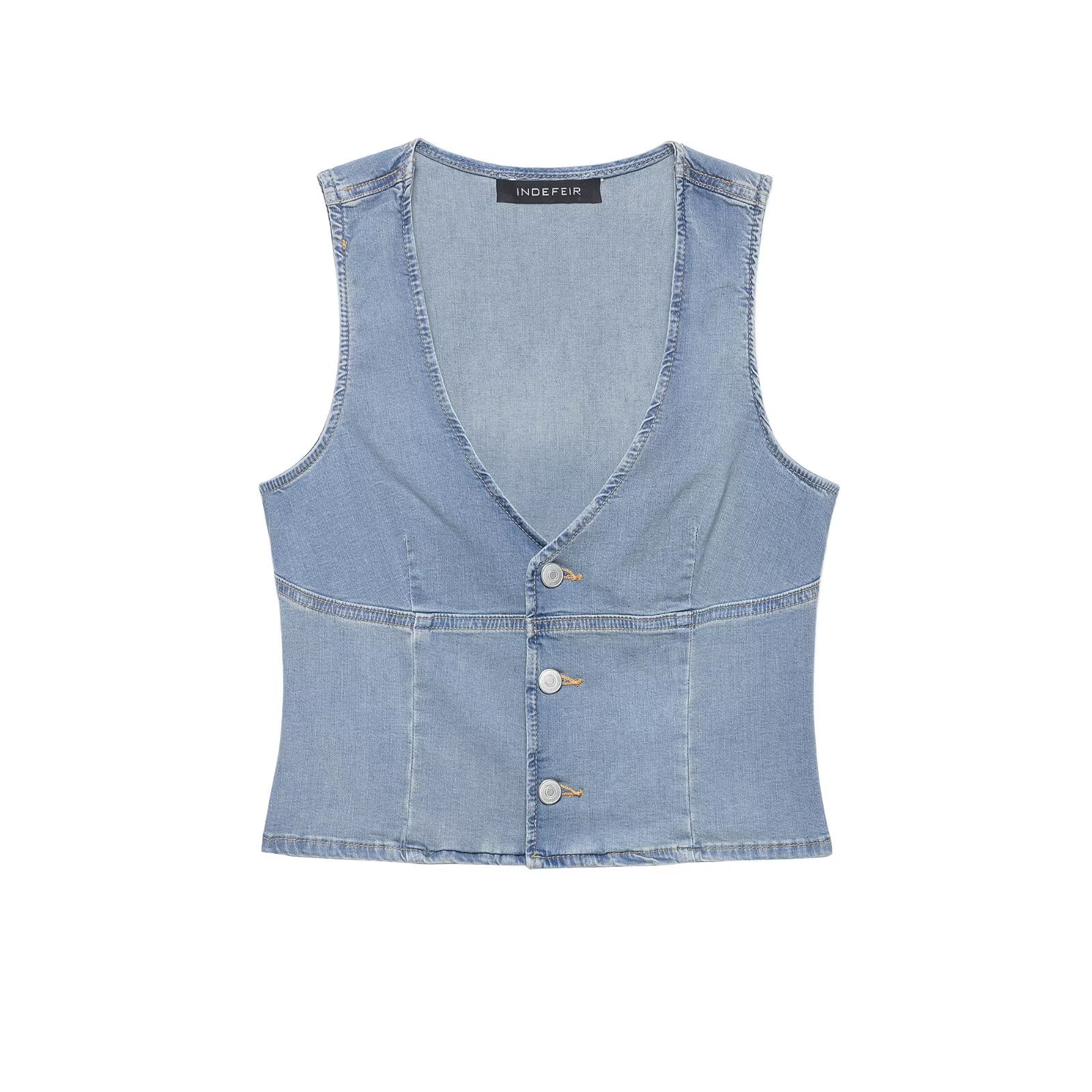 TAOP & ZA ropa de mujer verano 2026 nuevo estilo retro chaleco de botón vaquín delgado chaleco superior 1300061