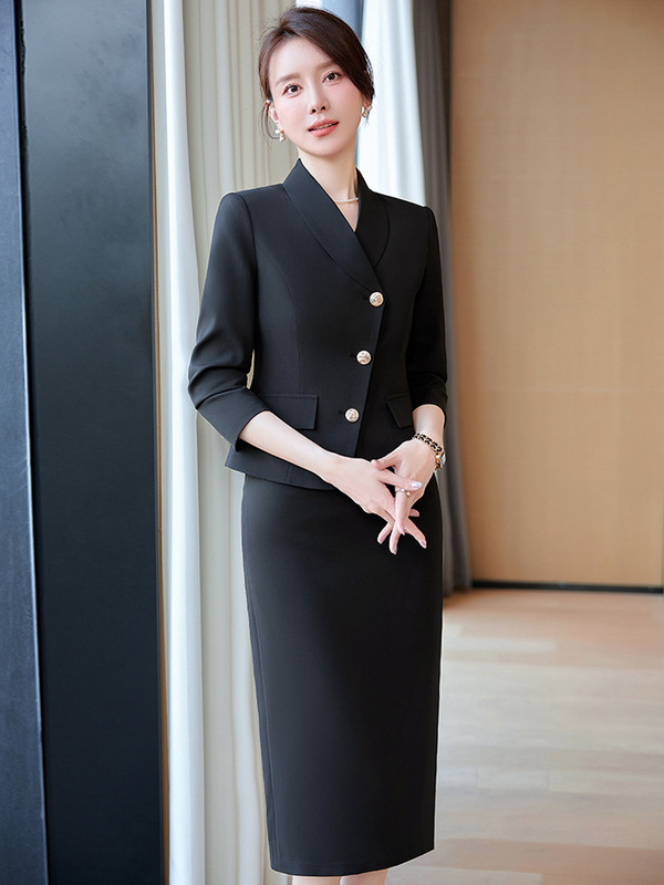 女性用パープルブレザー、2025年春秋の新しい気質通勤フォーマルスーツ、小柄なウエストスーツ、ハーフスカートスーツ|undefined