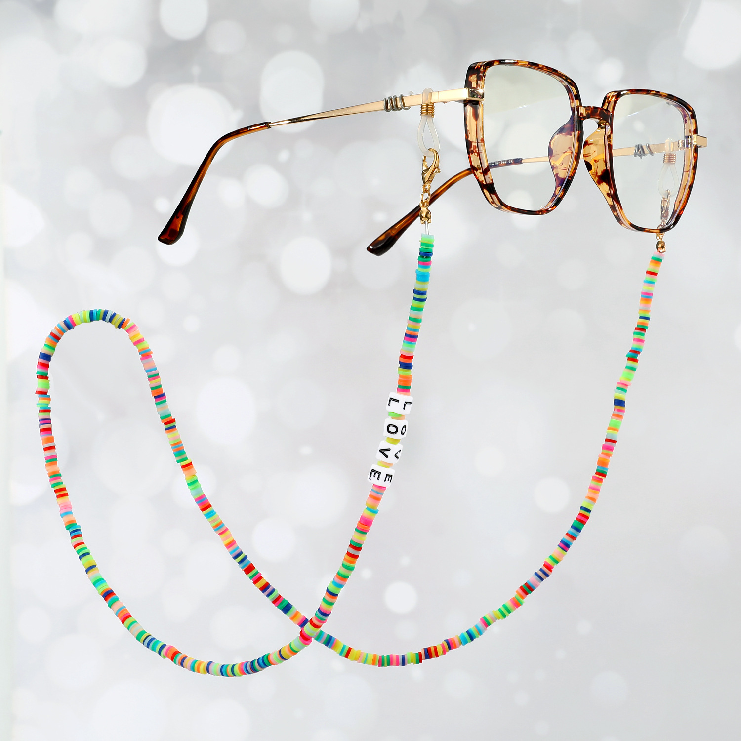 Retro Soft Pottery Clashing Color Hanging Glasses Chain Wholesale Nihaojewelry display picture 7