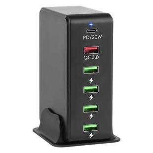 Многопортовое зарядное устройство для мобильного телефона USB 6-портовое зарядное устройство PD20W быстрое зарядное устройство QC3.0 Android зарядное устройство
