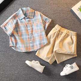 男童夏装网红套装2025新款3儿童洋气衣服宝宝夏季时髦短袖短裤