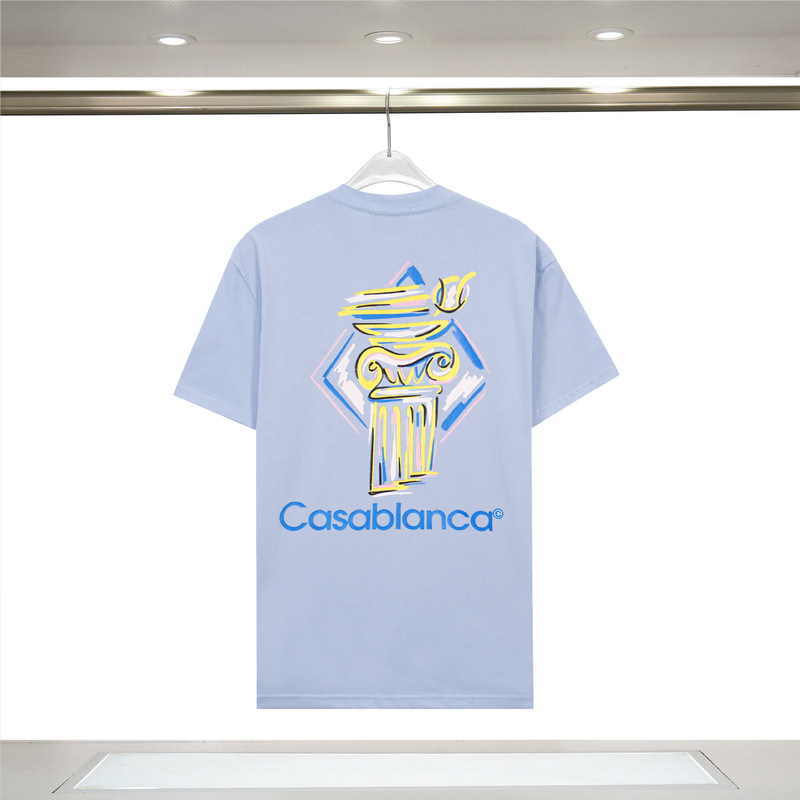 【260g】カサブランカプリント トレンド個性柄 メンズ レディース ゆったり半袖Tシャツ|undefined