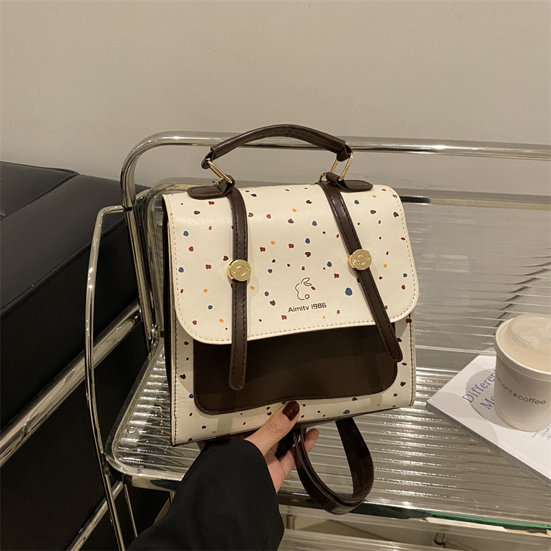 Damen Rucksack Mit Punkten Retro Chic Casual Schulrucksack_voghion.com
