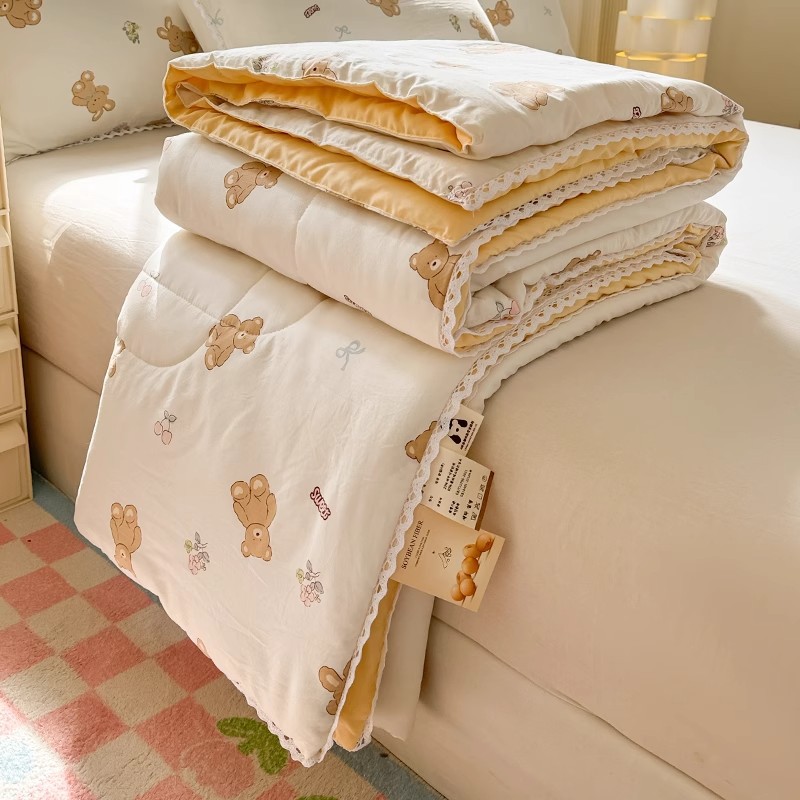 A級夏用ウォッシュドコットンサマーキルト、エアコン用掛け布団、寮用シングル、子供用薄型、洗濯機で洗えるキルト芯、抗菌