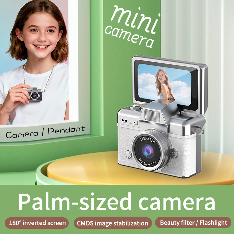 Cross-Border Foldable Retro Thumb-Sized Camera for Students, Portable High-Definition Digital Camera for Taking Photos and Videos