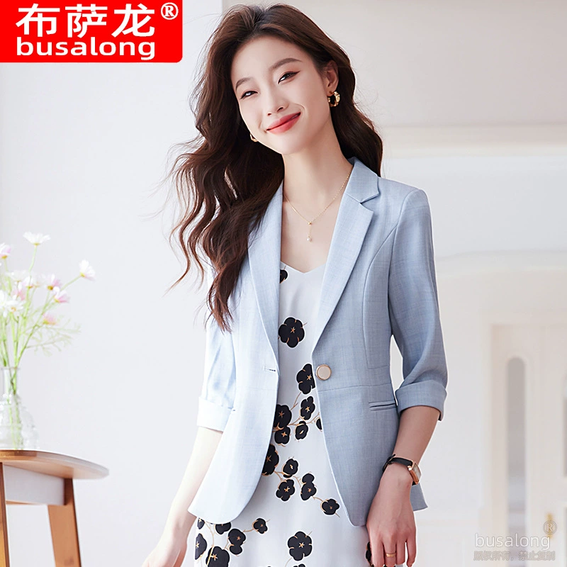 2025 новый Busalong busalong женский средний рукав профессиональный маленький костюм женское пальто комбинезон 2213