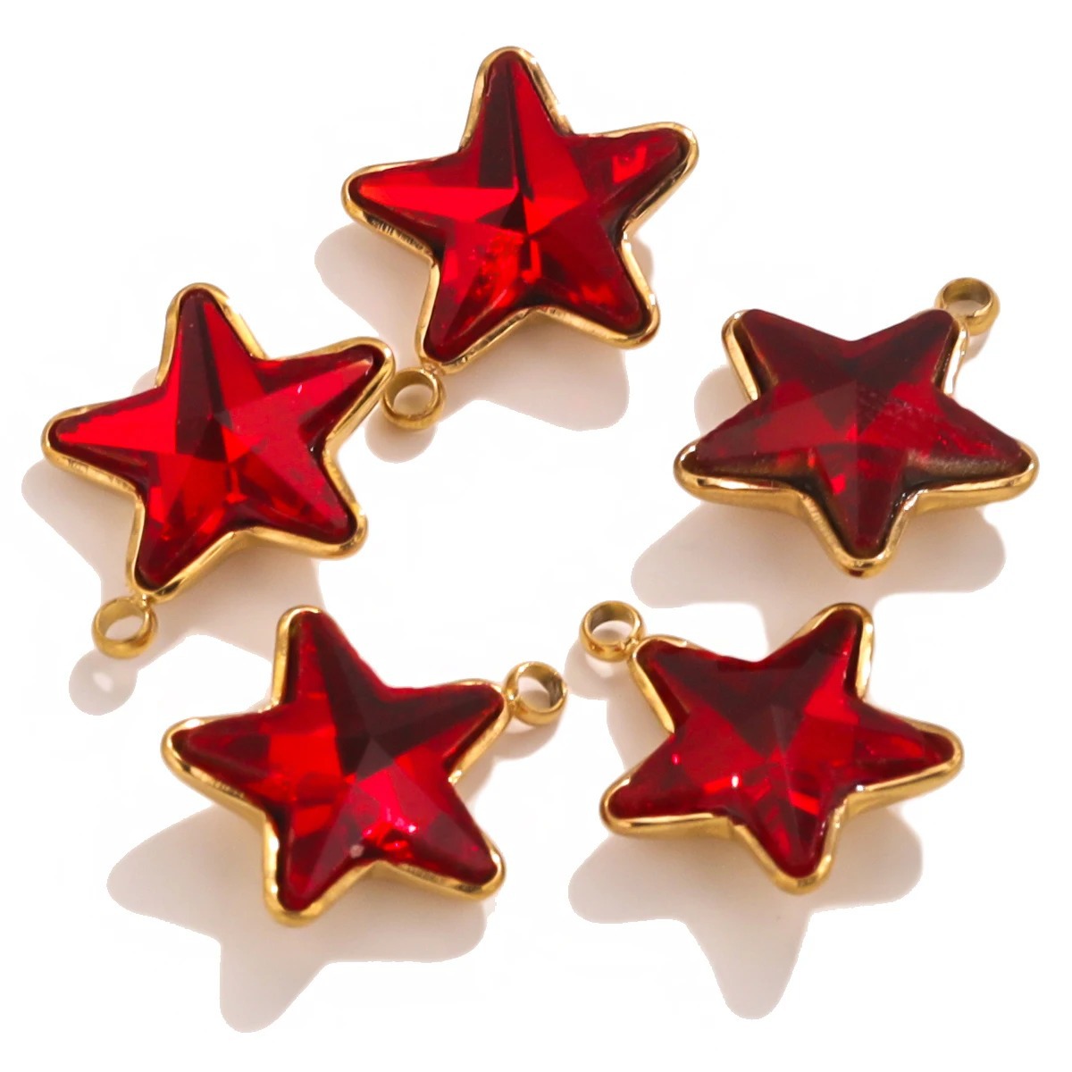 Colgante de cristal de color de acero inoxidable pentacolgante de nuevo collar colgante DIY accesorios joyería