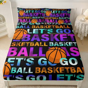 Basketball Football Pattern Bed Hat Three-piece Set Digital Printing Cross-border European and American Bedding for Adults and Children