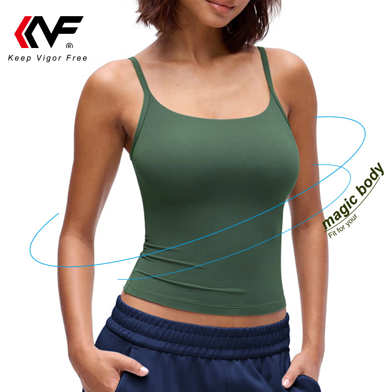 kvf Kevinfer Women's Yoga Sports Camisole with Lining, No Padding, Casual Base Layer, Adjustable Shoulder Straps