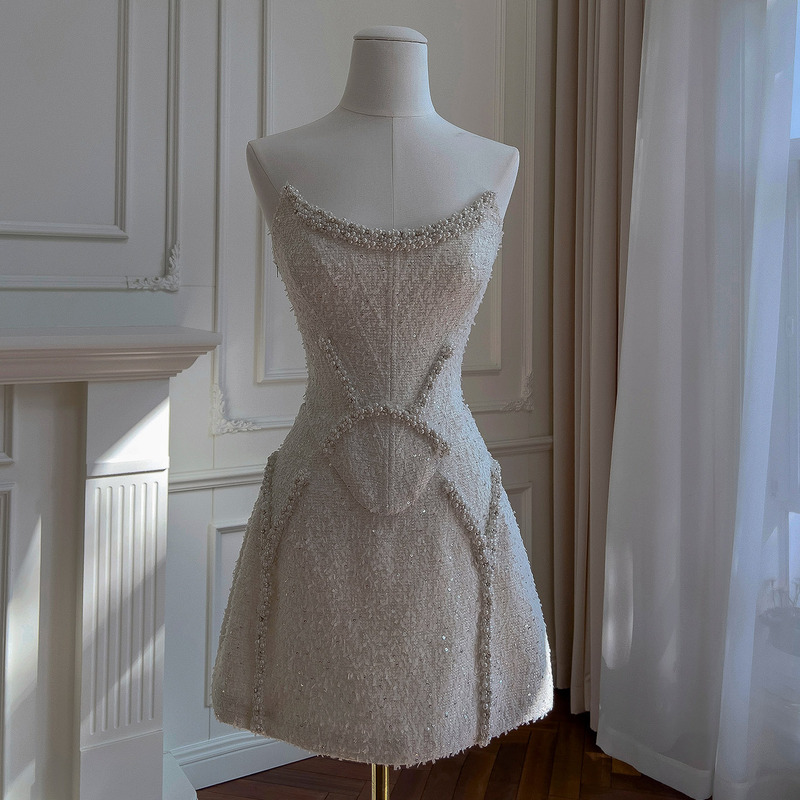 Yige Lila 2025 Early Autumn New White Elegant Slimming Look Short Party Banquet Suit for Women 8477