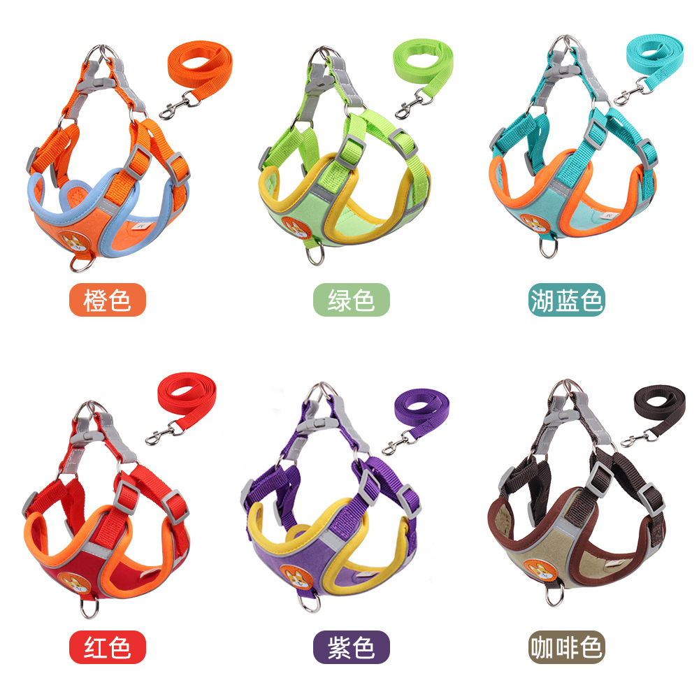 New Pet Chest Harness Vest Type Dog Harness Small Dog Dog Rope Wholesale Reflective Dog Leash