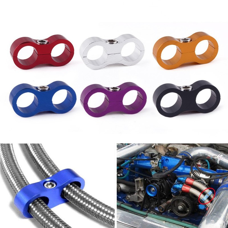 車の改造オイルパイプクランプ二穴固定パイプクランプユニバーサル AN4 AN6 AN8 AN10 AN12 アルミニウム合金|undefined