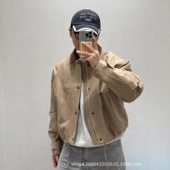 元工場の品質の100% の襟をめくって色を合わせて古いカジュアルコートを作ります。