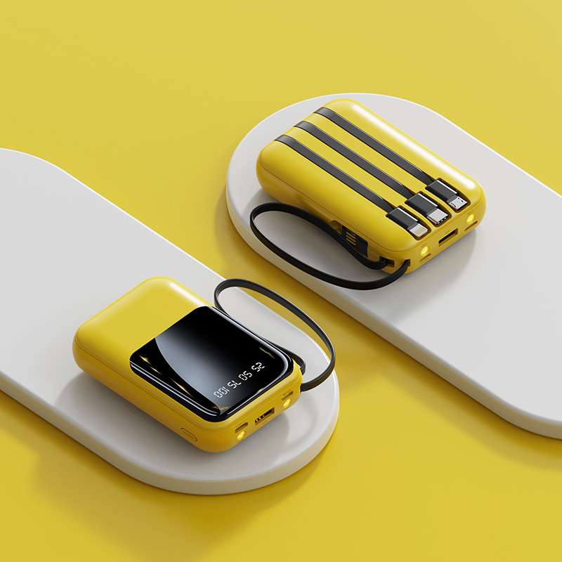 Venta al por mayor Mini auto-cableado 20000 mA gran capacidad banco de energía portátil regalo universal teléfono móvil banco de energía