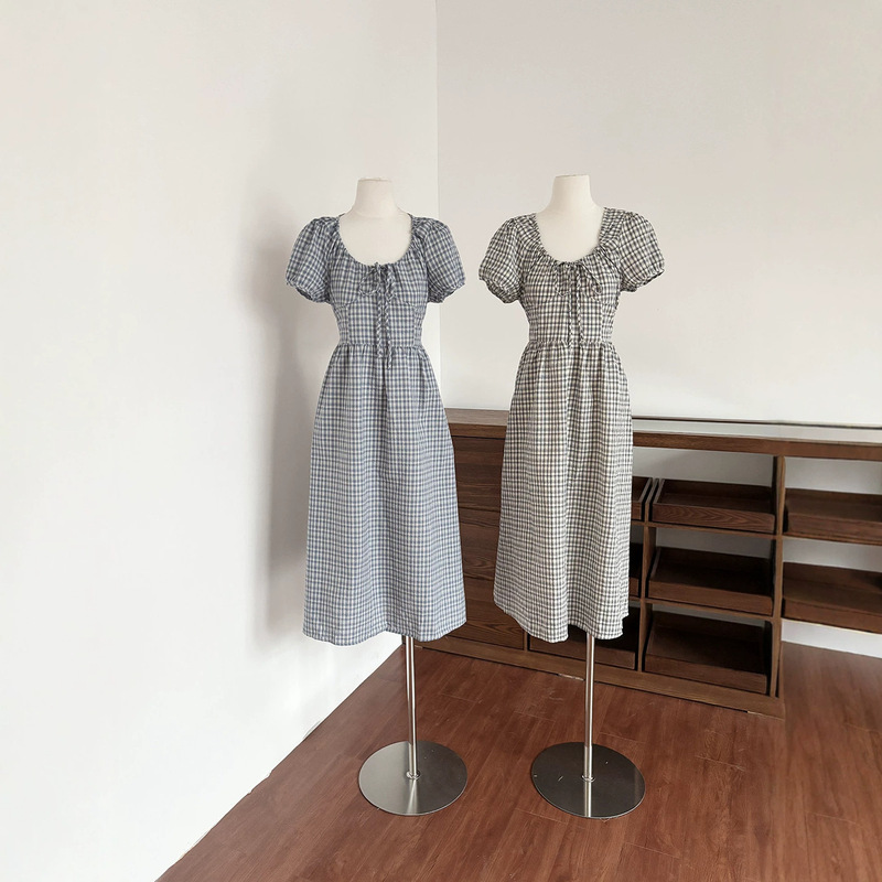 【Summer New Arrival】Let Your Wardrobe Create Its Own Summer Vibe # French-Style Plaid Dress