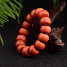 厂家批发 波罗的海橘皮老蜜蜡磨砂鼓珠单圈手串 琥珀原石蜜蜡手串