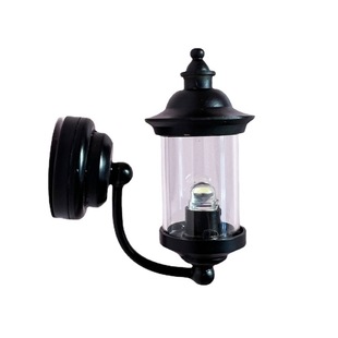 1:12 dollhouse dollhouse mini model miniature bright LED black retro wall lamp outdoor European ~