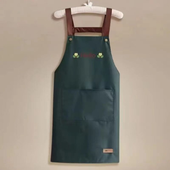 21丝家用厨房做饭女围裙纯色防水防油简约围腰餐饮工作服双肩背带|undefined