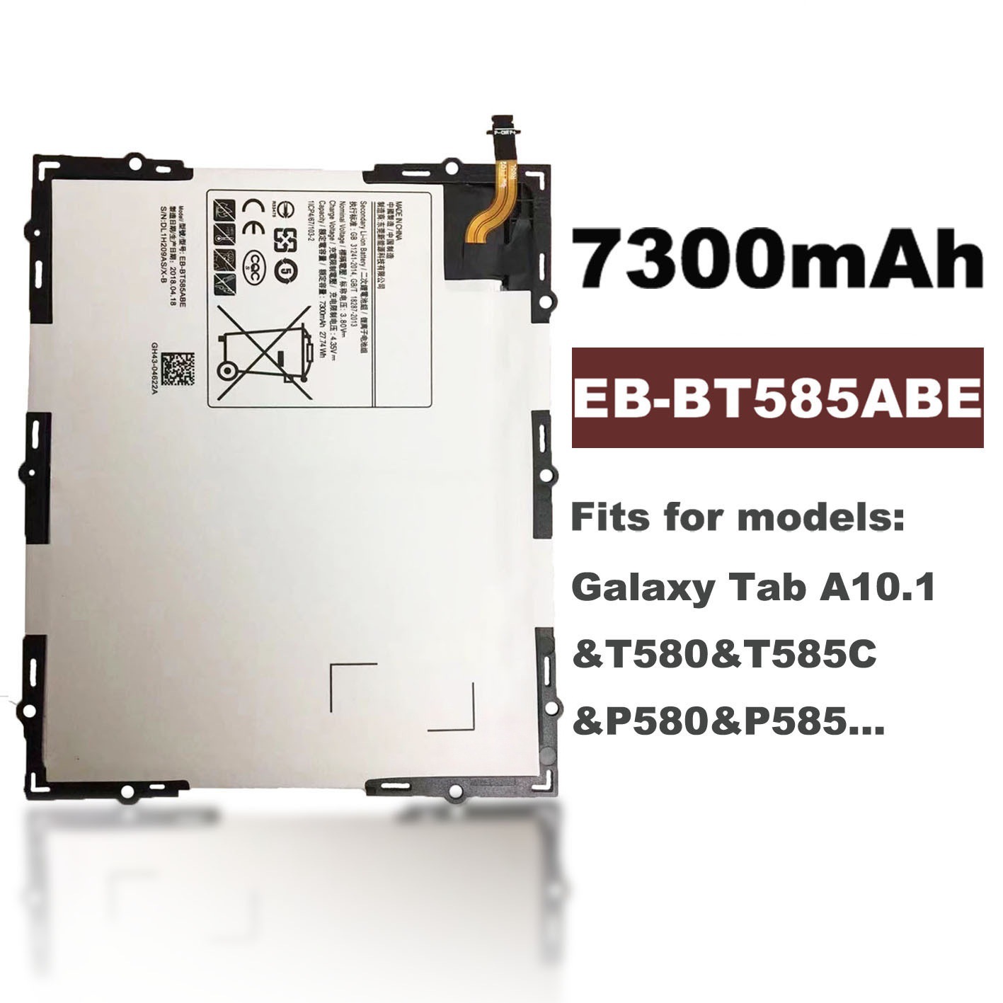 适用于三星平板Galaxy TabA10.1电池T585电池T585,CP580,P585电池