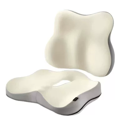 Home Lumbar Support Cushion, Car Seat Lumbar Pillow, Office Workstation Long-Sitting Backrest Set Wholesale (Waist support) - seat-cushion-back-cushion-off-white
