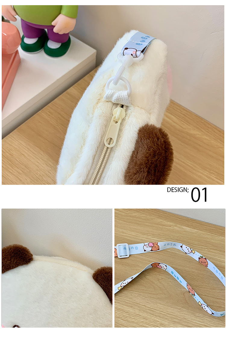 Korean version cute plush bear single-shoulder bag 2024 New style soft and sweet girl toy bag coin purse single-shoulder crossbody bag Item Picture